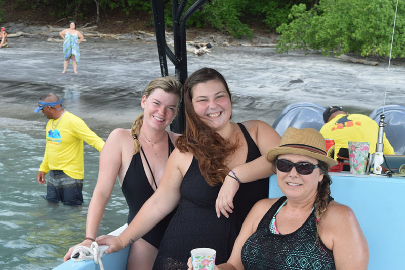 friends having fun at a ocean tour in costa rica