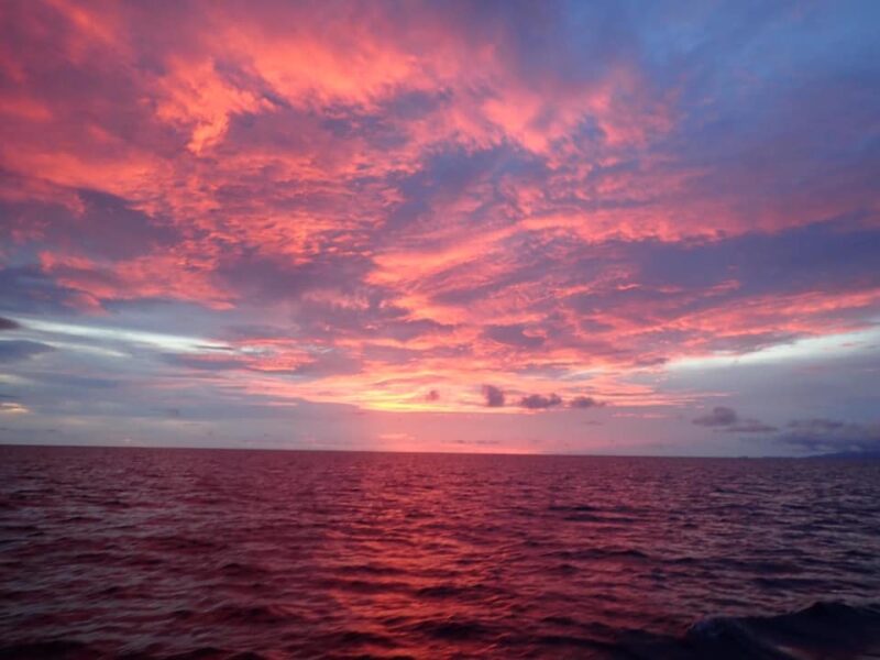 a beautiful pink sunset in costa rica