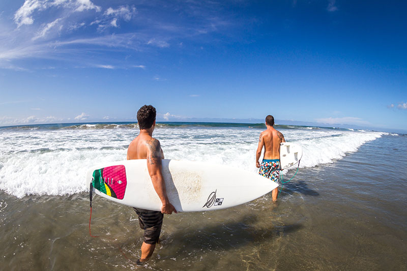 two surfers at Playa Negra ,Costa,Rica
