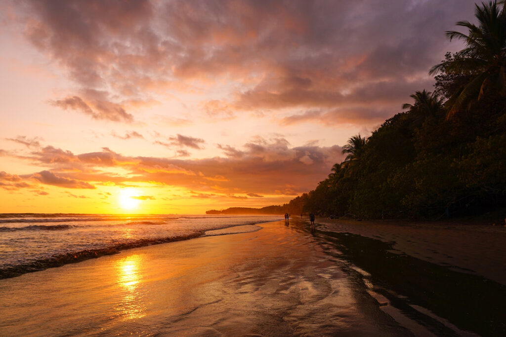 sunset at uvita beach, costa rica